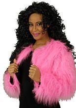 90er Plüsch-Bolero Rave pink