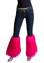 90er Plüsch-Stulpen Disco pink