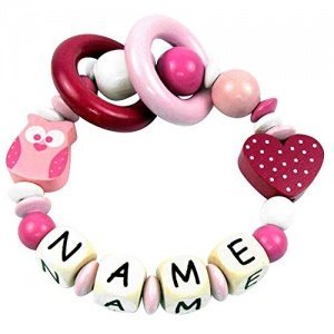 Greifling mit Namen als Geschenkidee zur Geburt