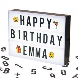 Stilvoller Leuchtkasten mit 100 Buchstaben, Emojis und Symbolen