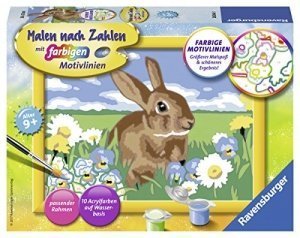Malen nach Zahlen: Süßes Kaninchen zur Osterzeit