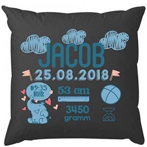 Personalisiertes Kissen als Geschenk zur Geburt