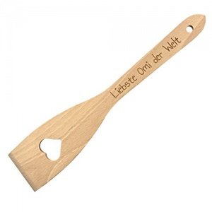 Pfannenwender aus Holz mit Herz und Gravur
