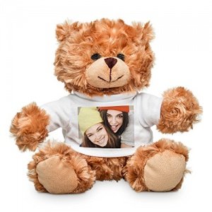 Eine einzigartige Geschenkidee für die Freundin: Teddybär mit Foto-Shirt