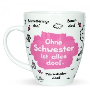 Sags mit dem Schaf: Sheepworld Tasse „Ohne Schwester ist alles doof“