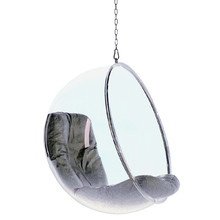 Adelta - Bubble Chair, Lederbezug in sil