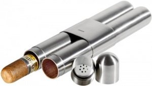 Adorini 2er Zigarrenetui Stahl