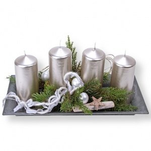 Adventsgesteck Perlmutt