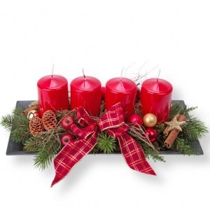 Adventsgesteck Rot
