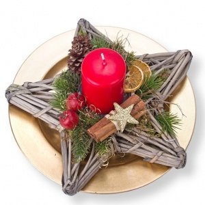 Adventsgesteck Stern mit Teller