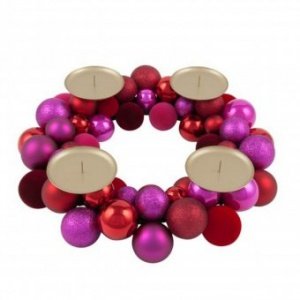 Adventskranz Shanghai rot/pink