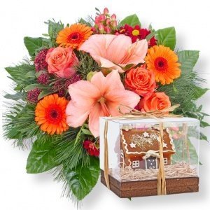 Adventszauber und Kerze Lebkuchenhaus