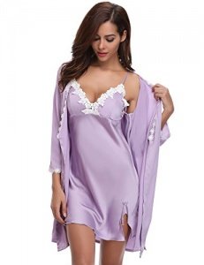 Aibrou Damen Satin Nachtwäsche