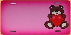 Airbrush - Schild Teddy mit Herz incl. W