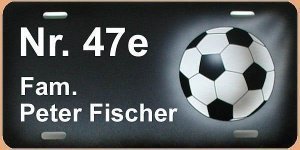 Airbrush - Schild als Hausnummer Fußball