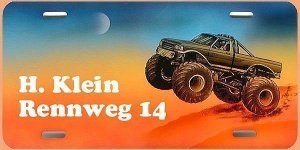 Airbrush - Schild als Hausnummer Jeep in