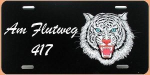 Airbrush - Schild als Hausnummer Tigerko