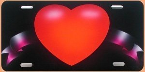 Airbrushschild Herz mit Band incl. Wunsc