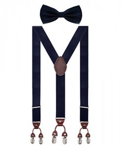 Aissy Herren Hosenträger mit Fliege