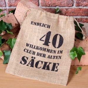 ALTER SACK mit Jahreszahl 40