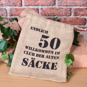 ALTER SACK mit Jahreszahl 50