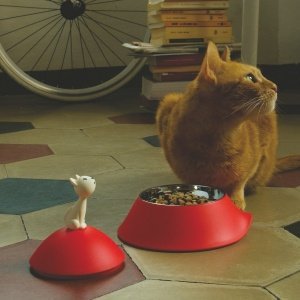 Alessi Katzennapf mit Deckel MIO rot