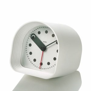 Alessi OPTIC Tischuhr Wecker weiß