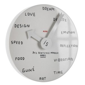 Alessi Wanduhr 24h SENTENCE MAKER weiß