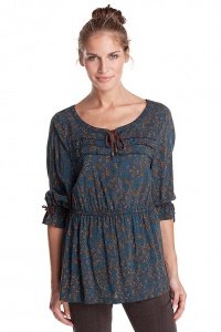 Allover Print Viskose Bluse