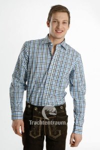 Almsach Trachtenhemd blau-grün