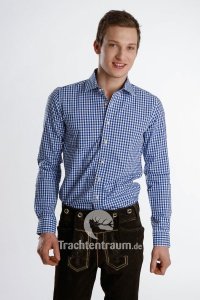 Almsach Trachtenhemd blau slim fit