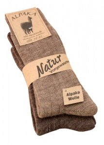 Alpaka Socken aus Alpaka Wolle weich und warm, 2 Paar