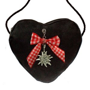 Alpenflüstern Trachtentasche Herz schwar