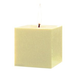 Amabiente Kerze KUBUS elfenbein 12cm