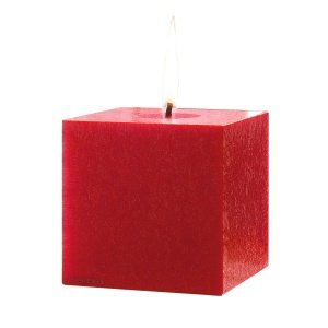 Amabiente Kerze KUBUS feuerrot 12 cm