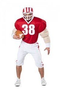 American Football Spieler Kostüm (mit Helm und Ball) Karneval Verkleidung Herren Größe S/M