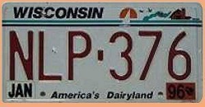 Amerika PKW Schild Wisconsin