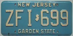 Amerikanisches Nummernschild New Jersey
