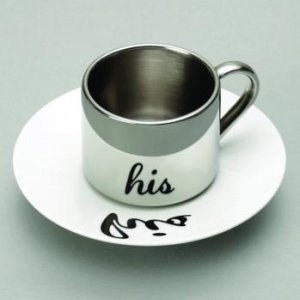 Anamorphic ´´HIS´´ Tasse m. Unterteller 