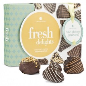 Ananas in Zartitterschokolade mit drei u