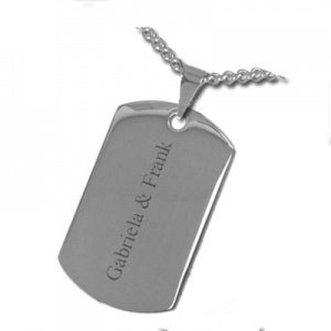 Anhänger Dogtag Edelstahl mit Gravur