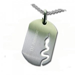 Anhänger Dogtag Schlange mit Gravur