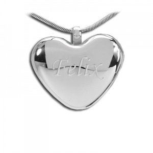 Anhänger Edelstahl Herz mit Gravur