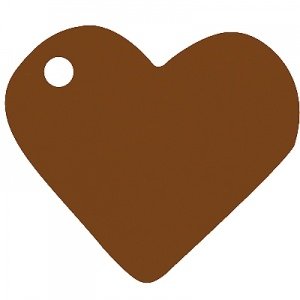 Anhänger Herz, braun, 10 St.
