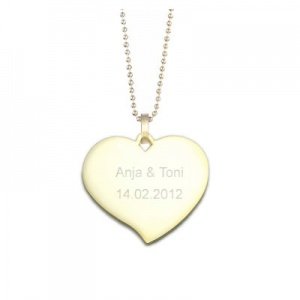 Anhänger Herz vergoldet mit Gravur