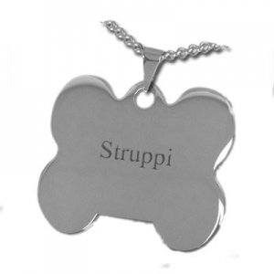 Anhänger Knochen Edelstahl mit Gravur