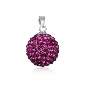 Anh?nger Ball Silber Crystal fuchsia