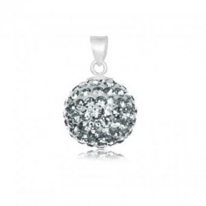 Anh?nger Ball Silber Crystal grau