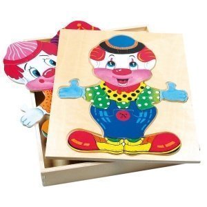 Ankleidepuzzle Clown Spielzeug aus Holz