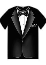Anzug-T-Shirt Tuxedo-Print schwarz-weiss